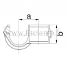 Conector tubular 201: Cruz girada abierta para montaje tubular