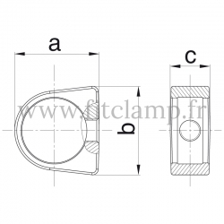Conector tubular 235: Anillo compatible con 1 tubo para montaje tubular. Par de apriete recomendado: 40 Nm.