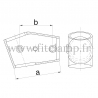 Raccord tubulaire T court 11°-29° (253Z) pour un assemblage tubulaire. Double galvanisation. plan