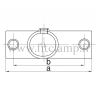 Tube clamp fitting 255Z for tubular structures: Slope long tee 11-29°