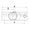 Tube clamp fitting 256Z for tubular structures: Slope cross, middle rail 11-29°