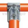 Tube clamp fitting: reducing short tee for tubular structures. Suitable for joining 2 tubes.