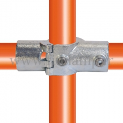 Conector tubular 119A: Cruz 90° bis compatible. FitClamp. No es necesario soldar o atornillar las piezas.