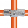Raccord tubulaire Croix 90° bis (119A) pour un assemblage tubulaire. Compatible pour fixer 3 tubes.