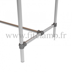 Table standard en structure tubulaire C42 acier galvanise - Piètement raccord tubulaire embout. FitClamp