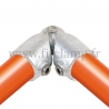 Conector tubular 125H: Codo giratorio compatible con 2 tubos para montaje tubular. con doble protección de galvanizado. FitClamp