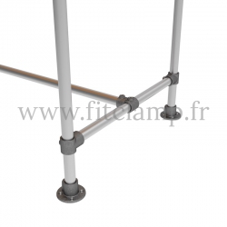 Table standard en structure tubulaire C42 acier galvanise - Piètement raccord tubulaire platine. FitClamp