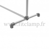 Tubular structure single clothes rail. Tubular shop fitting. Foot option 125