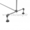 Tubular structure single clothes rail. Foot option 131. Tubular shop fitting. FitClamp