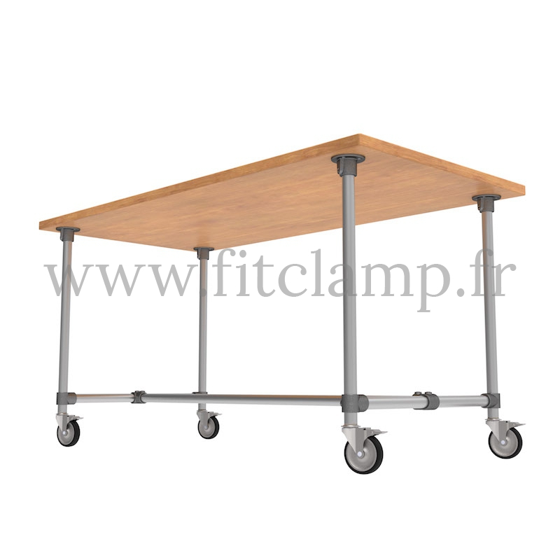 B34 Standard table in tubular structure: Industrial style. FitClamp