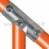 Rohrverbinder 127: Langes T-Stück für Hanglagen, geeignet für 3 Rohre für Rohrkonstruktion. Empfohlenes Anzugsmoment: 40Nm