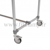 Table renforcée en structure tubulaire B34 acier galvanisé. Piètement raccord tubulaire roulette. FitClamp