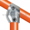 Conector tubular 129 : T corto 30°-60°. Compatible: 2 tubos. con doble protección de galvanizado. FitClamp.