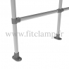 Barrière C42 droite en structure tubulaire en acier galvanisé - Simple. Piètement raccord tubulaire platine. FitClamp