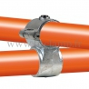 Conector tubular 137: T corto cruzado compatible con 2 tubos para montaje tubular. Con doble protección de galvanizado