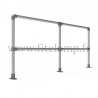 Barrière droite D48 double - garde-corps en structure tubulaire. Raccord tubulaire. Fitclamp