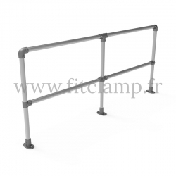 Upright tubular barrier - Double: D48 tubular structure. Assembled with a simple Allen key