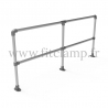 Barrière droite D48 double - garde-corps en structure tubulaire. Raccord tubulaire. Raccord tubulaire Fitclamp