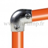 Conector tubular 154: T corto inclinado 0°-11° para montaje tubular. Realice fácilmente su montaje tubular.