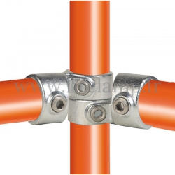Conector tubular 148: Cruz giratoria horizontal para montaje tubular. Realice fácilmente su montaje tubular.