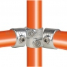 Tube clamp fitting 148 for tubular structures: Short swivel tee. Easy to install