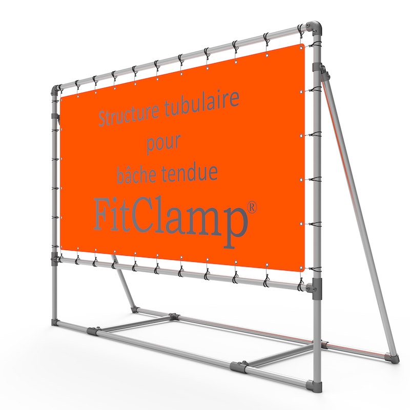 Estructura modular para lona publicitaria - FitClamp
