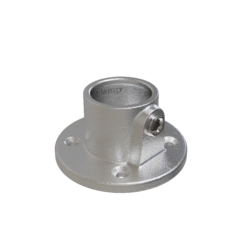 Raccord tubulaire Platine de fixation double galvanisation