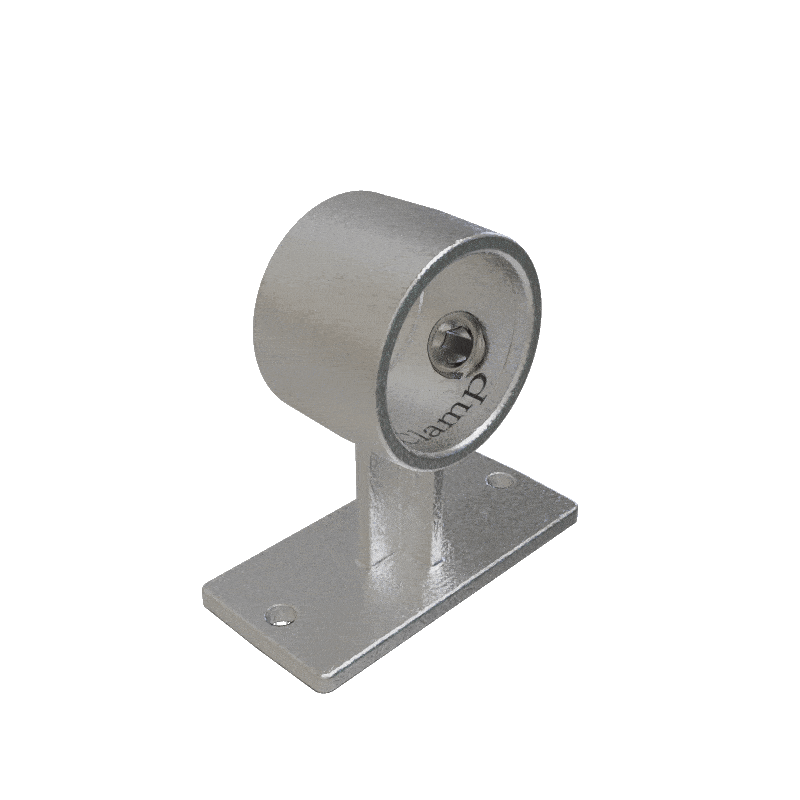 Patte de fixation traversante finition noir pour tube rond