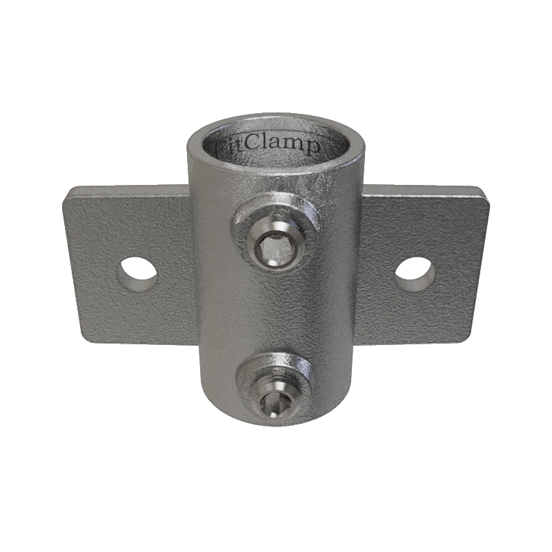 Patte fixation murale renforcé sur tube rond acier galvanisé Fitclamp